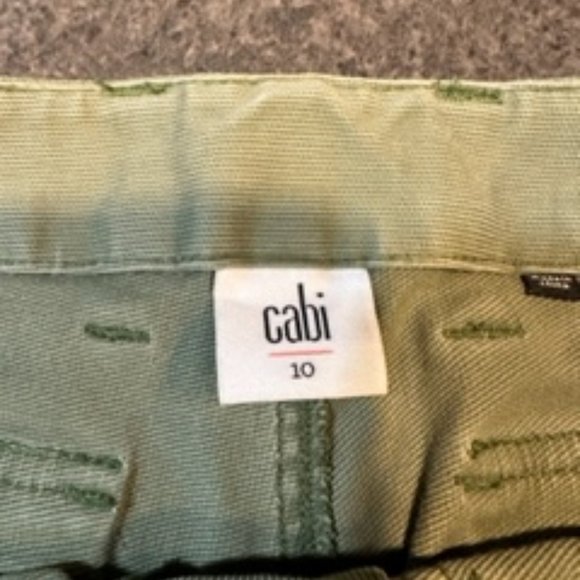 CAbi Style #5315 The Quest Skinny Stretch Corduroy Pants Army Green Size 10 - Picture 4 of 6